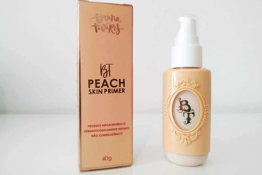 embalagem laranja com pump bt peach primer bruna tavares